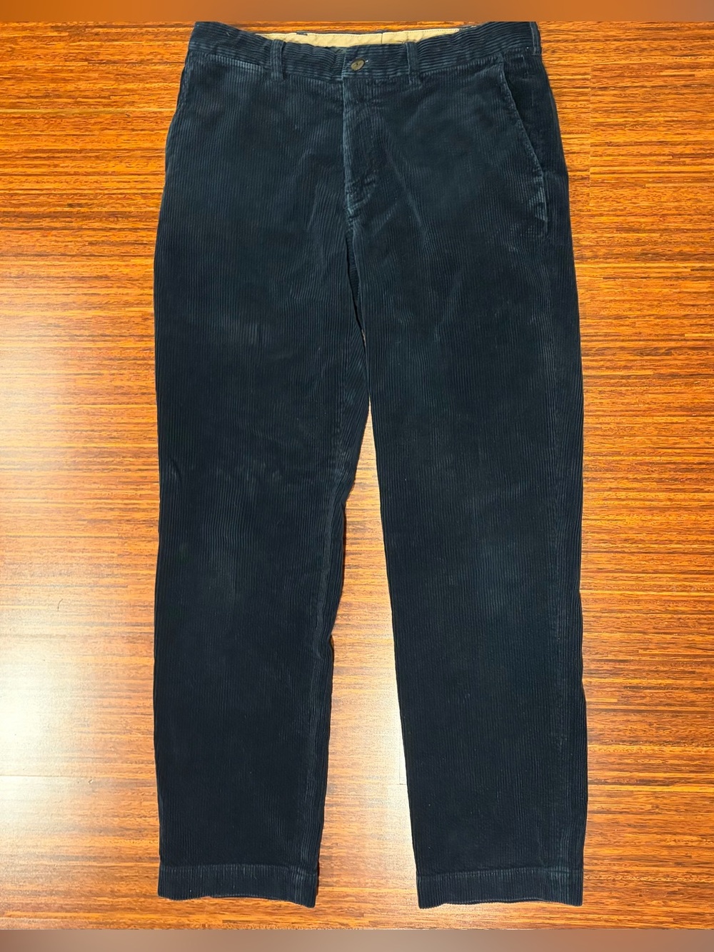 Vintage 90s Polo Ralph Lauren Preston Wide Wale Corduroy Navy Pants 34x32